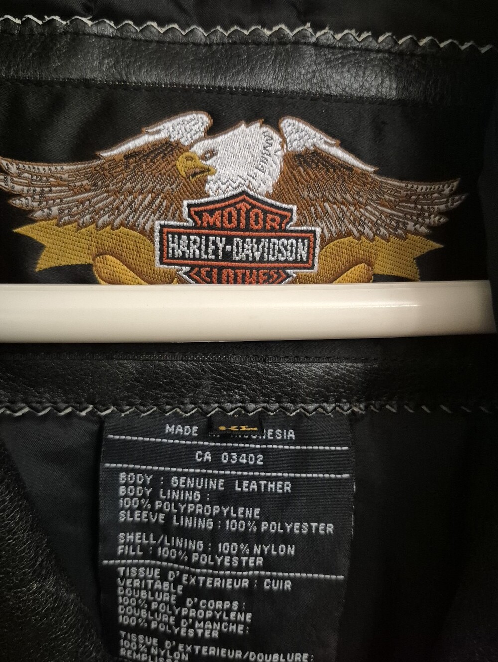 Harley-Davidson Black Leather Motorcycle Jacket with Epaulettes - Picture 3 of 7
